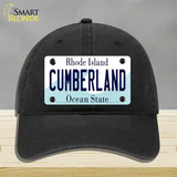 Cumberland Rhode Island State Novelty License Plate Hat Unconstructed Cotton / Black