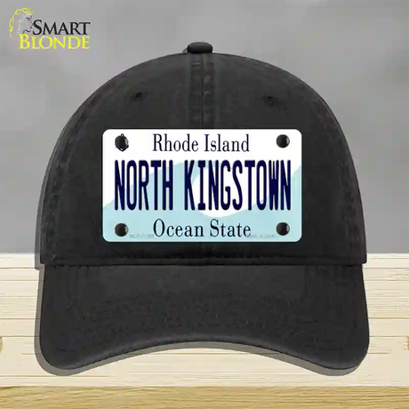 North Kingstown Rhode Island State Novelty License Plate Hat Unconstructed Cotton / Black