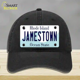 Jamestown Rhode Island State Novelty License Plate Hat Unconstructed Cotton / Black