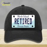 Retired Rhode Island State Novelty License Plate Hat Unconstructed Cotton / Black