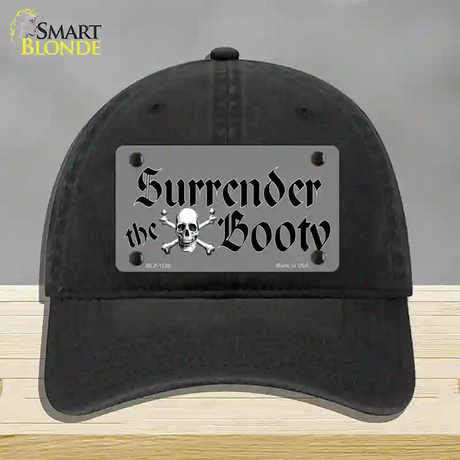 Surrender The Booty Novelty License Plate Hat Unconstructed Cotton / Black