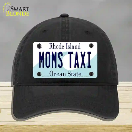 Moms Taxi Rhode Island State Novelty License Plate Hat Unconstructed Cotton / Black