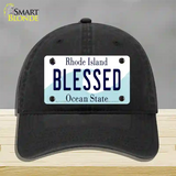 Blessed Rhode Island State Novelty License Plate Hat Unconstructed Cotton / Black