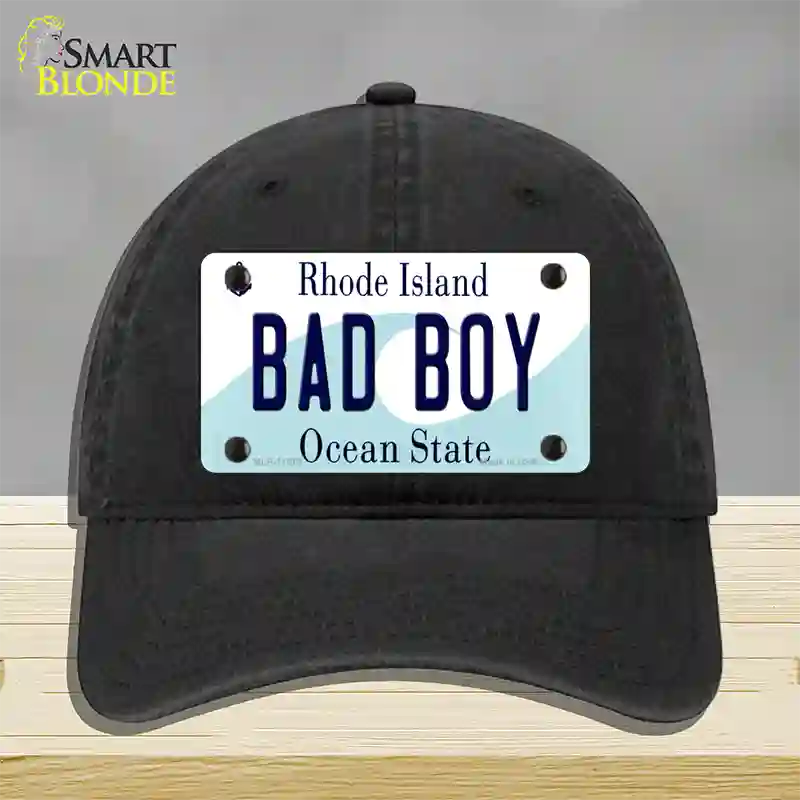 Bad Boy Rhode Island State Novelty License Plate Hat Unconstructed Cotton / Black