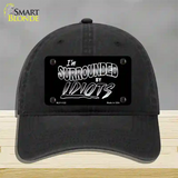 Im Surrounded By Idiots Novelty License Plate Hat Unconstructed Cotton / Black