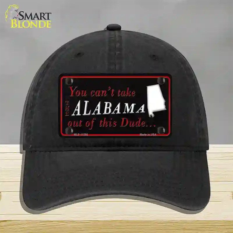 Alabama Dude Novelty License Plate Hat Unconstructed Cotton / Black