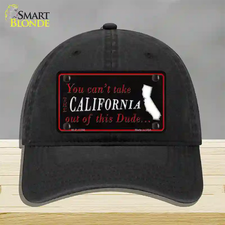 California Dude Novelty License Plate Hat Unconstructed Cotton / Black