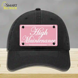 High Maintenance Novelty License Plate Hat Unconstructed Cotton / Black