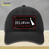 Delaware Dude Novelty License Plate Hat Unconstructed Cotton / Black