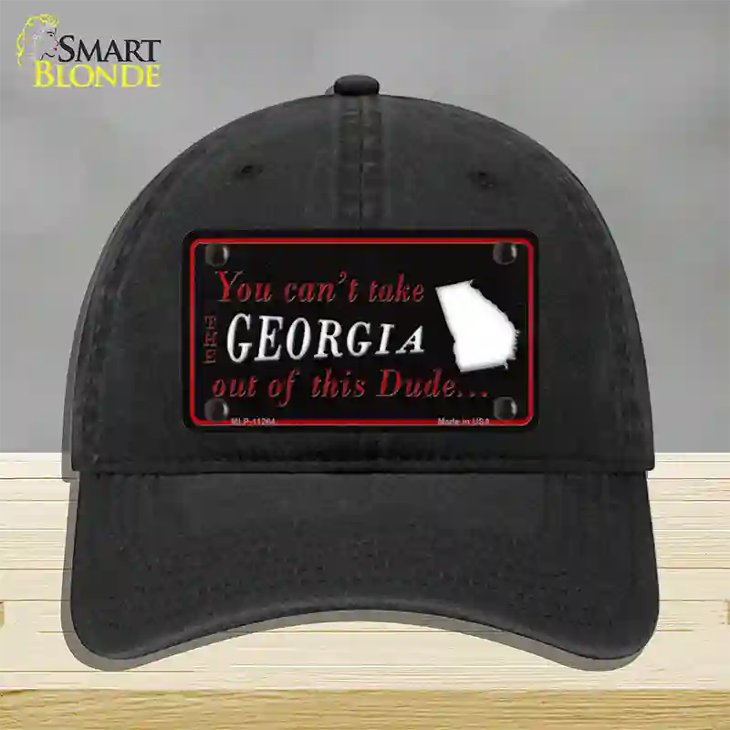 Georgia Dude Novelty License Plate Hat Unconstructed Cotton / Black