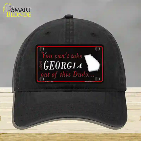 Georgia Dude Novelty License Plate Hat Unconstructed Cotton / Black