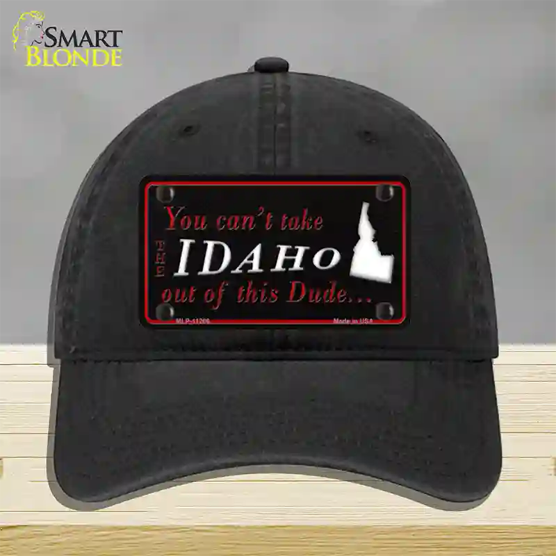 Idaho Dude Novelty License Plate Hat Unconstructed Cotton / Black