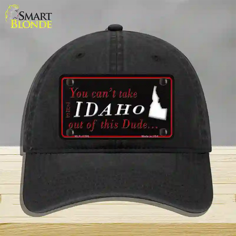 Idaho Dude Novelty License Plate Hat Unconstructed Cotton / Black