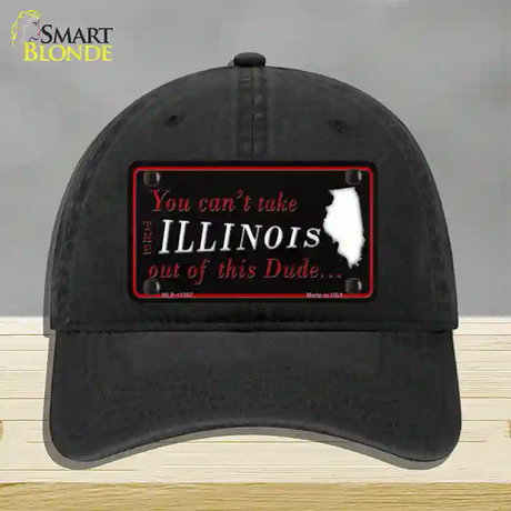 Illinois Dude Novelty License Plate Hat Unconstructed Cotton / Black