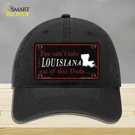 Louisiana Dude Novelty License Plate Hat Unconstructed Cotton / Black