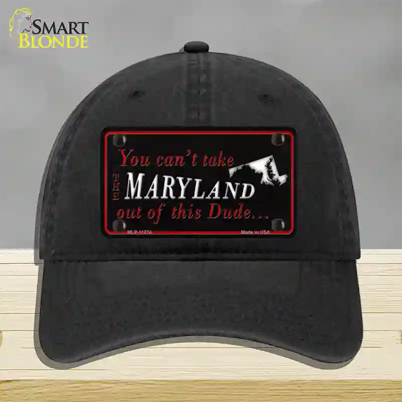 Maryland Dude Novelty License Plate Hat Unconstructed Cotton / Black