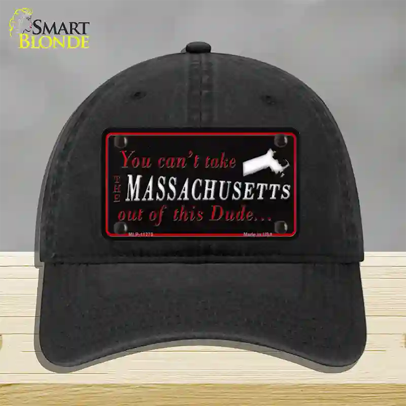 Massachusetts Dude Novelty License Plate Hat Unconstructed Cotton / Black