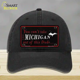 Michigan Dude Novelty License Plate Hat Unconstructed Cotton / Black