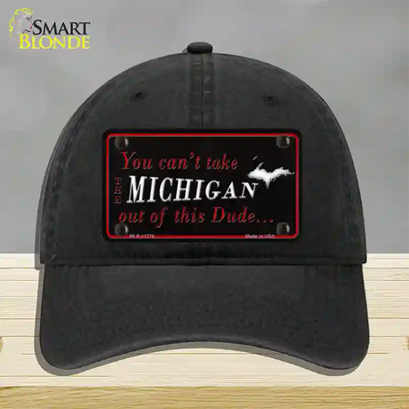 Michigan Dude Novelty License Plate Hat Unconstructed Cotton / Black