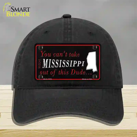 Mississippi Dude Novelty License Plate Hat Unconstructed Cotton / Black