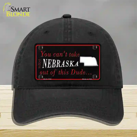 Nebraska Dude Novelty License Plate Hat Unconstructed Cotton / Black