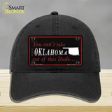 Oklahoma Dude Novelty License Plate Hat Unconstructed Cotton / Black