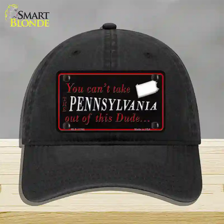 Pennsylvania Dude Novelty License Plate Hat Unconstructed Cotton / Black