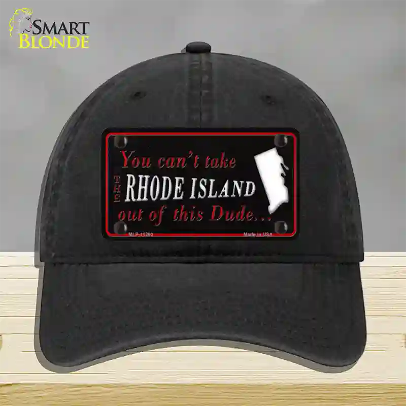 Rhode Island Dude Novelty License Plate Hat Unconstructed Cotton / Black