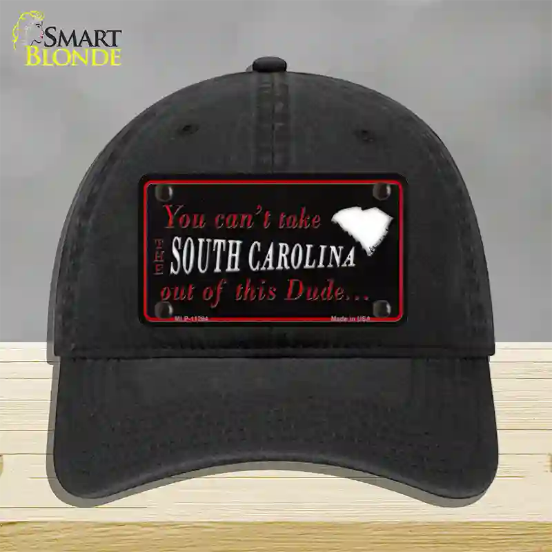 South Carolina Dude Novelty License Plate Hat Unconstructed Cotton / Black