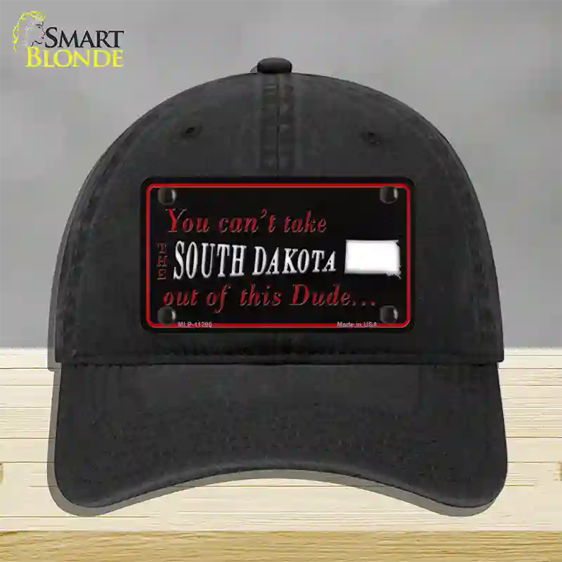 South Dakota Dude Novelty License Plate Hat Unconstructed Cotton / Black