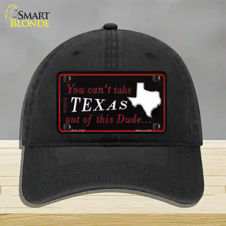 Texas Dude Novelty License Plate Hat Unconstructed Cotton / Black