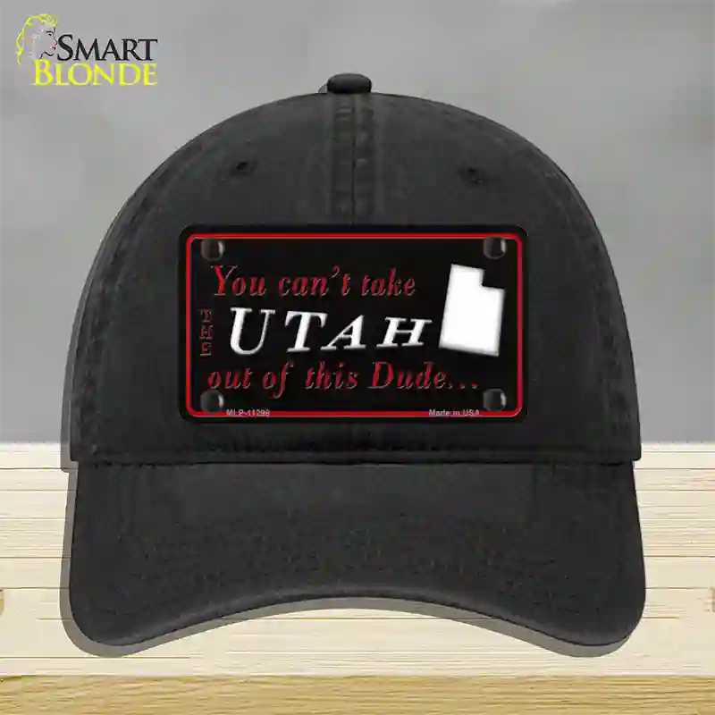 Utah Dude Novelty License Plate Hat Unconstructed Cotton / Black