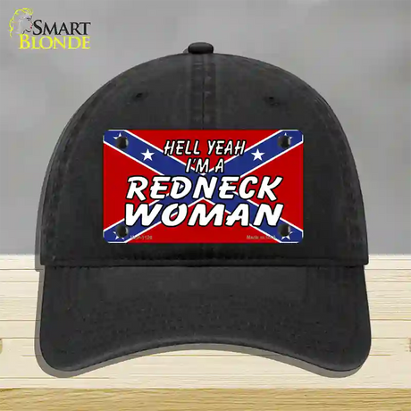 Redneck Woman Novelty License Plate Hat Unconstructed Cotton / Black