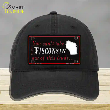 Wisconsin Dude Novelty License Plate Hat Unconstructed Cotton / Black