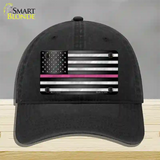 Thin Pink Line Novelty License Plate Hat Unconstructed Cotton / Black