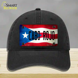 Cabo Rojo Puerto Rico Flag Novelty License Plate Hat Unconstructed Cotton / Black