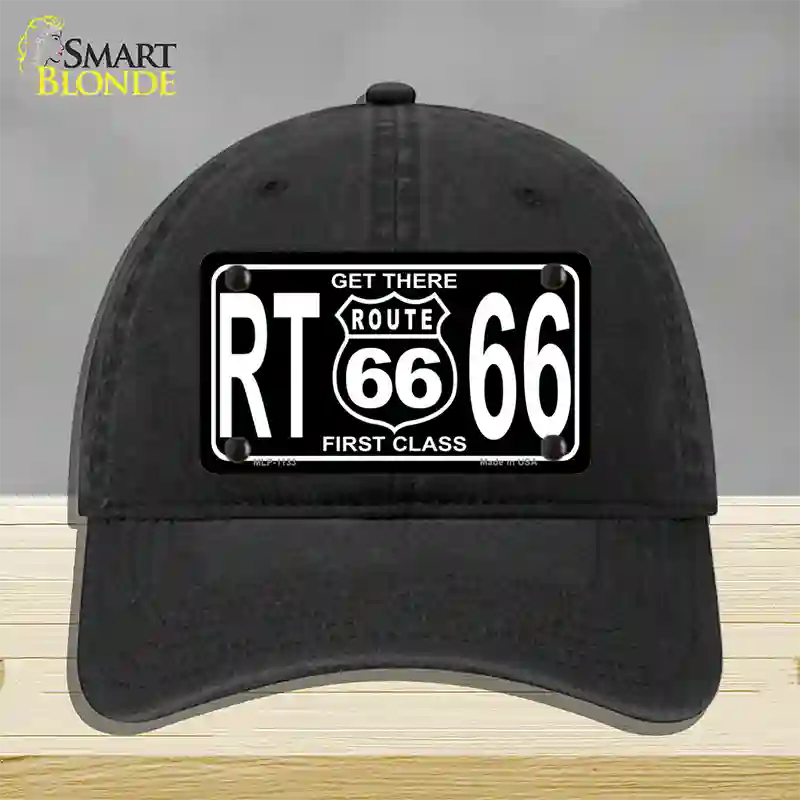 Get There 1st Class Novelty License Plate Hat Unconstructed Cotton / Black