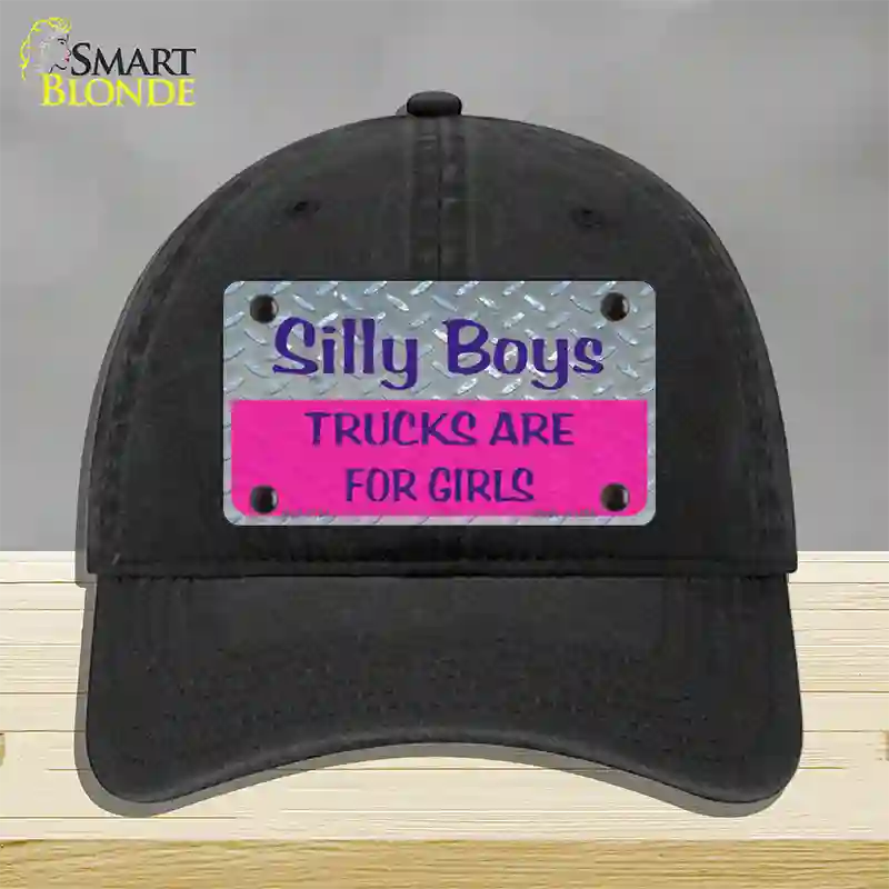 Silly Boys Novelty License Plate Hat Unconstructed Cotton / Black