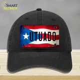 Utuado Puerto Rico Flag Novelty License Plate Hat Unconstructed Cotton / Black