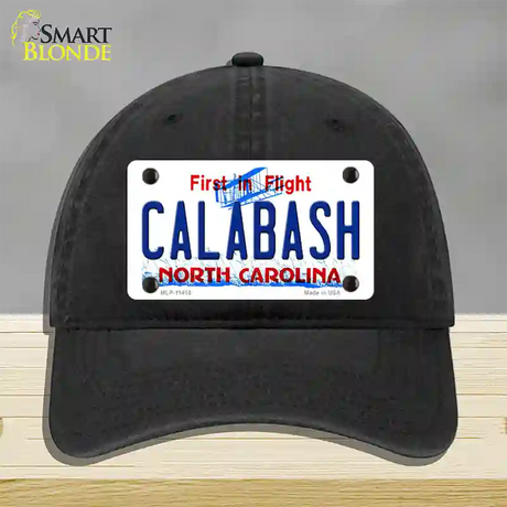 Calabash North Carolina Novelty License Plate Hat Unconstructed Cotton / Black