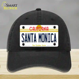 Santa Monica California Novelty License Plate Hat Unconstructed Cotton / Black