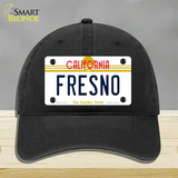 Fresno California Novelty License Plate Hat Unconstructed Cotton / Black