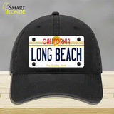 Long Beach California Novelty License Plate Hat Unconstructed Cotton / Black