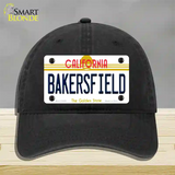 Bakersfield California Novelty License Plate Hat Unconstructed Cotton / Black