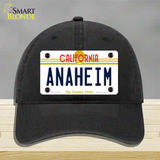 Anaheim California Novelty License Plate Hat Unconstructed Cotton / Black