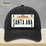 Santa Ana California Novelty License Plate Hat Unconstructed Cotton / Black