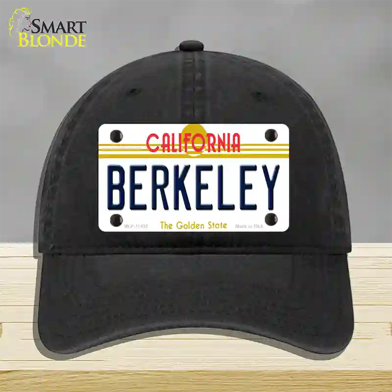 Berkeley California Novelty License Plate Hat Unconstructed Cotton / Black