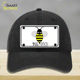 Bee-otch Novelty License Plate Hat Unconstructed Cotton / Black