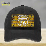 Route 66 Yellow Brick Wall Novelty License Plate Hat Unconstructed Cotton / Black