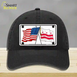 Washington DC Crossed US Flag Novelty License Plate Hat Unconstructed Cotton / Black